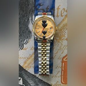 Men’s 36mm Luxury Style Automatic Stainless Steel Watch Two Tone Gold Dial